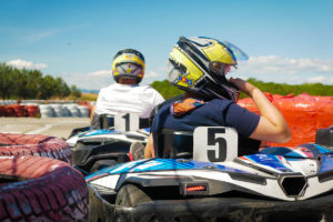 Sur la piste de kart